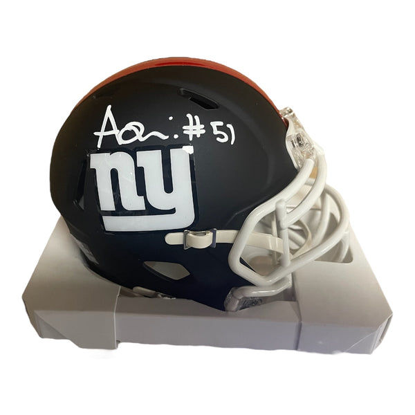 Azeez Ojulari autographed New York Giants Flat Black Mini Helmet - Fanatics
